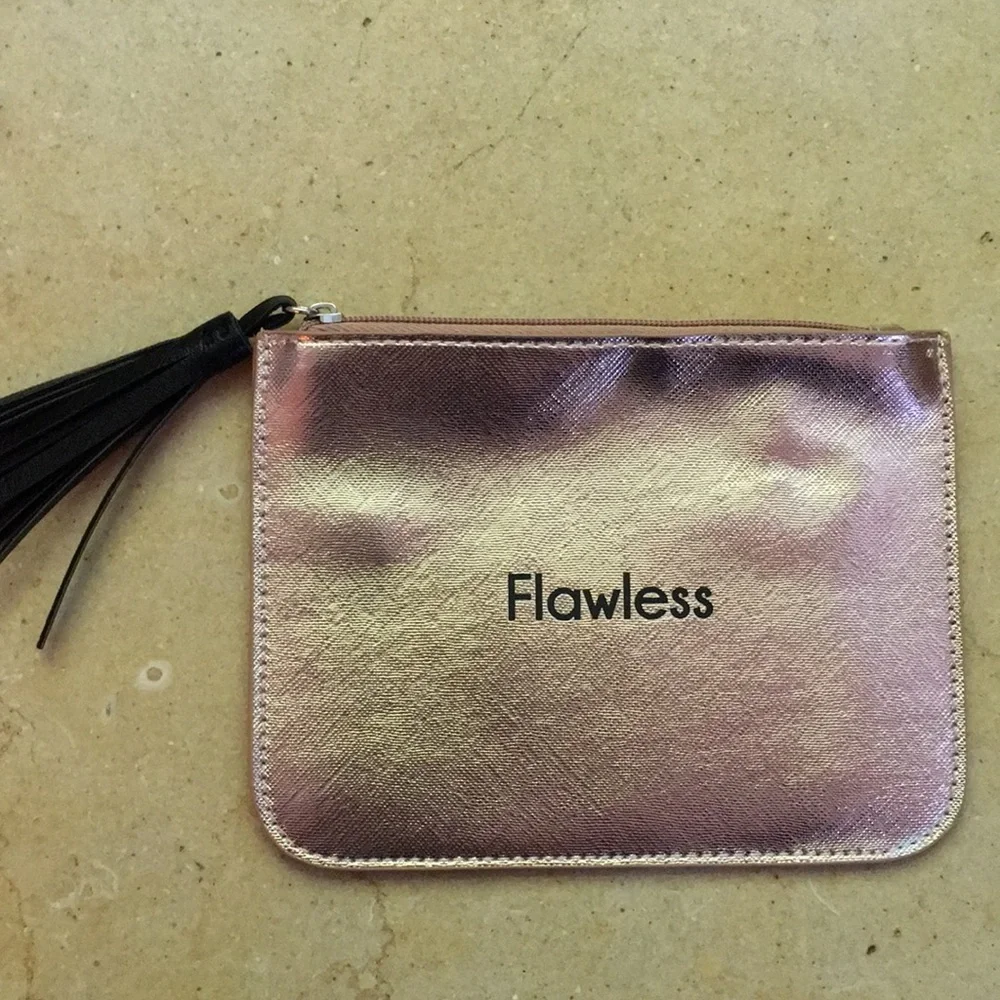 Rose gold colored “flawless” small 6 inch pouch